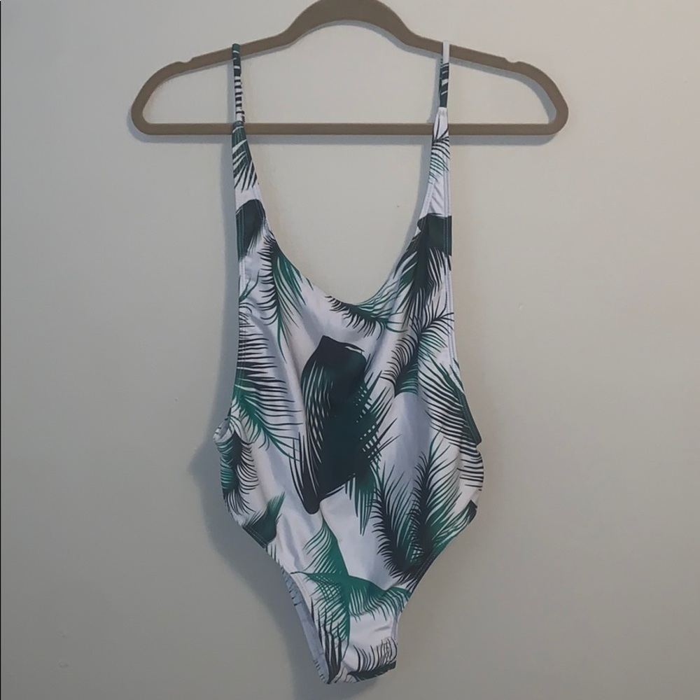 Palm leaf print Bathing suit